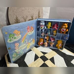 Vintage 80s Care Bears Kenner PVC Figures With Story Book Storage Case 14pc